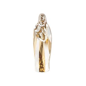 Fancy stone 1pk crystal golden shadow foil back, Crystal Passions&reg; 30x9.5mm Virgin Mary 4973