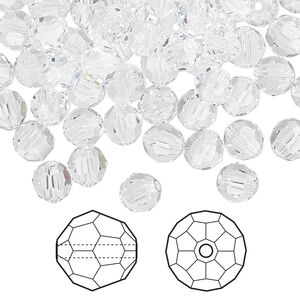 Bead 144pk crystal, Crystal Passions&reg; 6mm round 5000