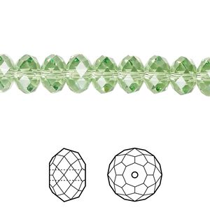 Bead 144pk peridot, Crystal Passions&reg; Regenerated 8x6mm rondelle 5040