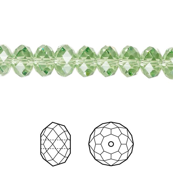 Bead 144pk peridot, Crystal Passions&reg; Regenerated 8x6mm rondelle 5040 image number 0