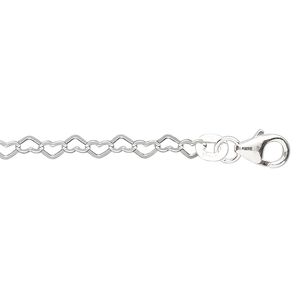 Chain 1pkg1 sterling silver cable, 3.5mm flat heart / lobster claw clasp, 18 inch