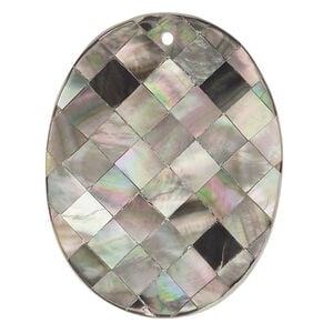 Black lip shell / gold lip shell / mother-of-pearl shell 1pkg1, top-drilled 1sided curved oval focal 45x35mm-45x36mm