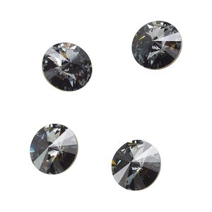 Chaton 48pk crystal silver night foil back, Crystal Passions&reg; 10.54-10.91mm rivoli SS47 1122