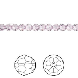 Bead 12pk light amethyst, Crystal Passions&reg; 4mm round 5000