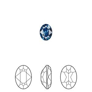 Fancy stone 4pk cool blue foil back, Crystal Passions&reg; Regenerated 8x6mm oval 4120