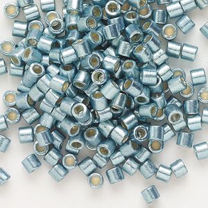 Seed bead, Delica&reg; 1pkg7.5g glass, #8 round, Duracoat&reg; opaque galvanized seafoam / outside dyed (DBL-1846)