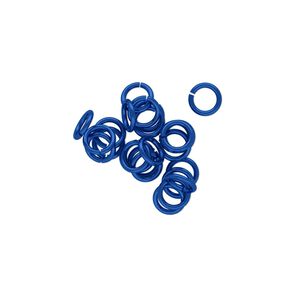 Jump ring 1pkg25 niobium, 5mm round, 20 gauge / 3.4mm inside diameter / dark blue