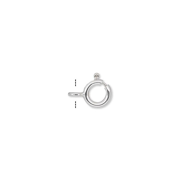 Springring 1pkg10 sterling silver, 7mm, clasp 1-strand image number 0
