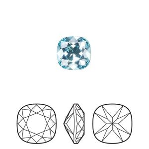 Fancy stone 2pk aqua bohemica foil back, Preciosa MAXIMA Czech crystal rhinestone 10mm cushion square