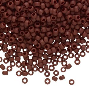 Seed bead, TOHO BEADS&reg;, glass, pkg/50g, #8 round, opaque frosted oxblood (TR-08-46F).