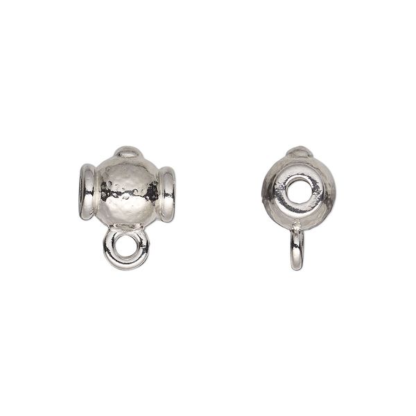 Bead, TierraCast&reg;, white bronze-plated pewter (tin-based alloy), 10x9mm guru with closed loop. Sold per pkg of 20. image number 0