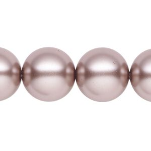 Pearl 1pk platinum, Celestial Crystal&reg; 16mm round 15.5-16 inch