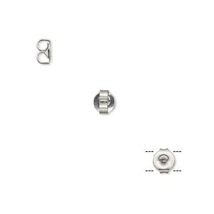 Earnut, stainless steel, 5x4.5mm round. Sold per pkg of 50 pairs.