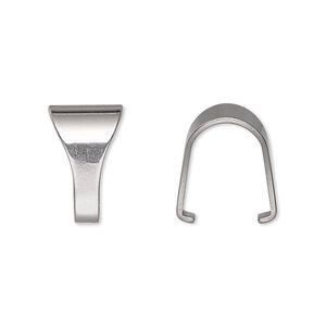 Bail, ice-pick, stainless steel, 15x10mm, 14mm grip length. Sold per pkg of 50.