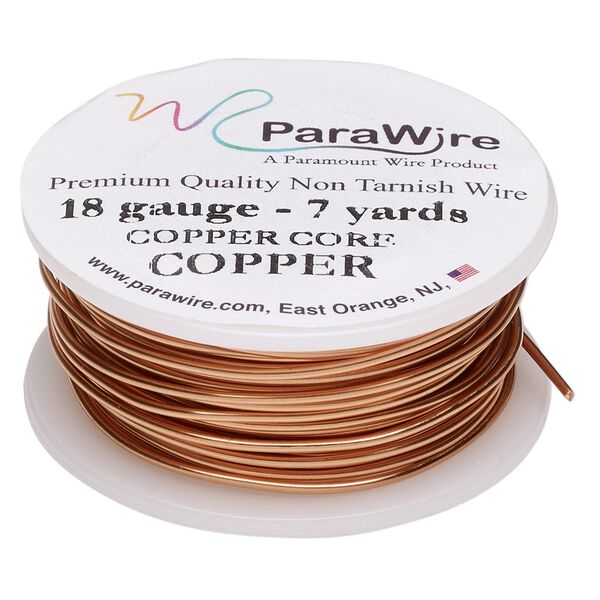 Wire, ParaWire&trade;, copper, round, 18 gauge. Sold per 7-yard spool. image number 0