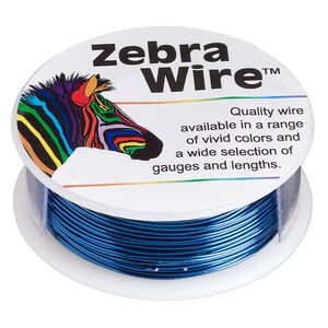 Wire, Zebra Wire&trade;, color-coated copper, sapphire blue, round, 22 gauge. Sold per 1/4 pound spool, approximately 45 yards (41 meters).