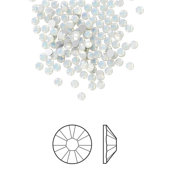 Flat back 1440pk white opal foil back, Swarovski&reg; 2.1-2.3mm rose round SS7 2058 image number 0