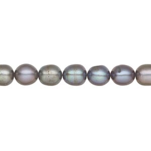 Freshwater pearl 1pkg1 rice, 14 inch peacock 6-7mm cultured