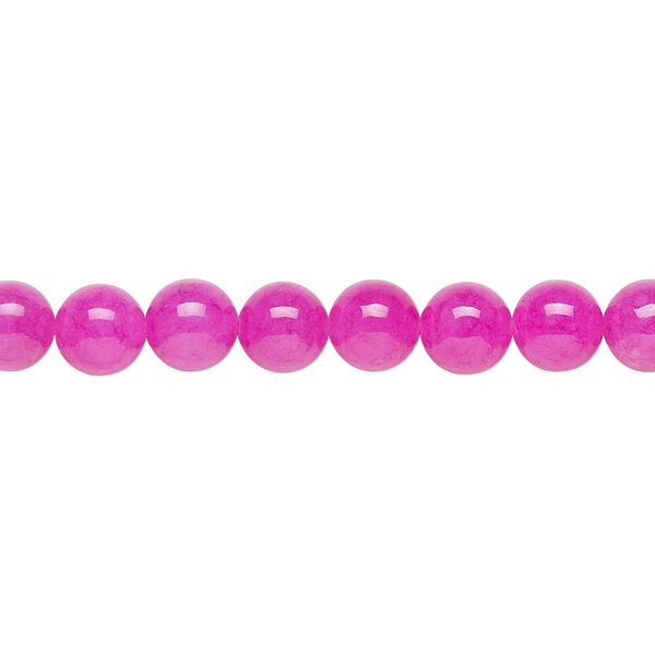 Malaysia "jade" 1pkg1, round bead, fuchsia 15.5-16 inch 6mm image number 0