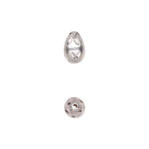 Bead 1pkg1 sterling silver, 9.5x6mm teardrop
