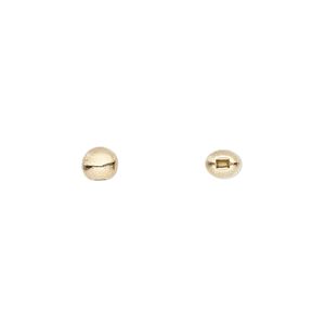 Bead end 1pkg10 gold-plated "pewter", 5mm half-drilled round / flat memory wire / 2x1mm inside diameter, Beadalon&reg;