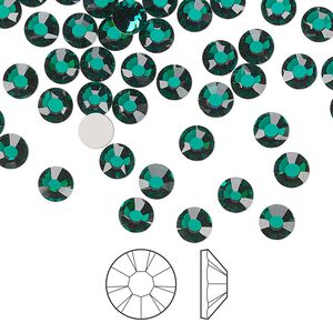 Flat back 1440pk emerald foil back, Preciosa MAXIMA Czech crystal rhinestone 4.6-4.8mm chaton rose round SS20