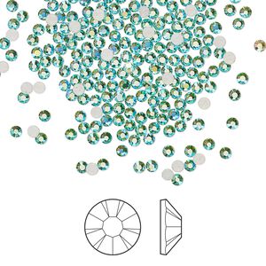 Flat back 1440pk Caribbean Sea AB foil back, Preciosa MAXIMA Czech crystal hotfix rhinestone 1.9-2.1mm chaton rose round SS6