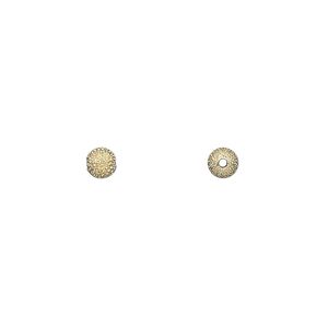Bead 1pkg20 gold-plated, 4mm stardust round, brass