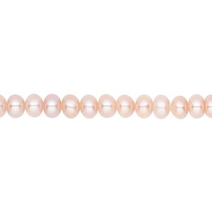 Pearl, White Lotus&trade;, cultured freshwater, mauve, 5.5-6mm button, B- grade, Mohs hardness 2-1/2 to 4. Sold per 16-inch strand.