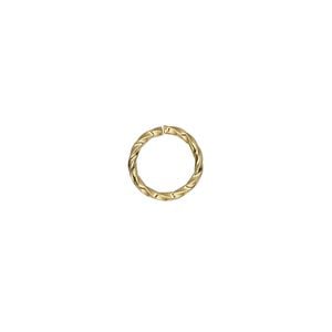 Jump ring 1pkg500 gold-plated, 10mm twisted round, 16 gauge / 7.7mm inside diameter / brass