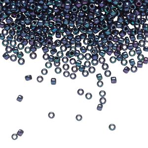 Seed bead, TOHO BEADS&reg;, glass, pkg/7.5g, #11 round, opaque higher-metallic dragonfly (TR-11-505).