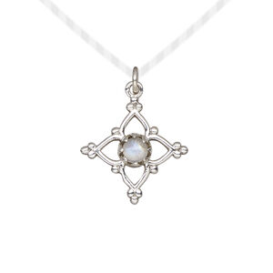 Drop 1pkg1, antiqued sterling silver and rainbow moonstone (natural), 17x17mm open beaded diamond