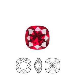 Fancy stone 1pk light Siam foil back, Preciosa MAXIMA Czech crystal rhinestone 12mm cushion square