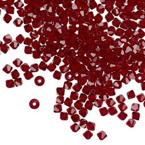 Bead 144pk Siam, Preciosa Czech crystal 3mm bicone