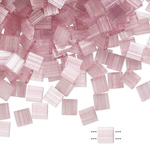 Seed bead, TILA&reg;, glass, pkg/10g, 5mm full tila square, translucent silk luster purple, (TL-2597).