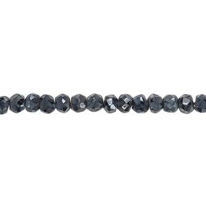 Black spinel 1pkg1, luster hand-cut faceted rondelle bead 13 inch 4x3mm-5x4mm