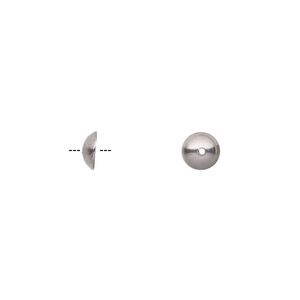 Bead cap, stainless steel, 6x2mm round, fits 4-5mm bead. Sold per pkg of 20.