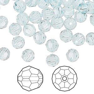 Bead 360pk light Azore, Swarovski&reg; 6mm round 5000