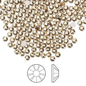 Flat back 144pk light Colorado topaz foil back, Preciosa MAXIMA Czech crystal rhinestone 2.5-2.7mm chaton rose round SS9