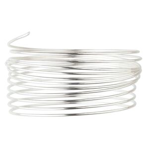 Wire, sterling silver, full-hard, round, 22 gauge. Sold per 25-foot spool.