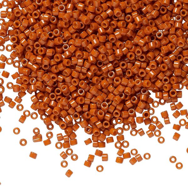 Seed bead, Delica&reg;, glass, pkg/50g, #11 round, Duracoat&reg; opaque outside dyed terra cotta (DB-2352). image number 0