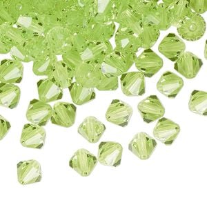 Bead 24pk limecicle, Preciosa Czech crystal 6mm bicone