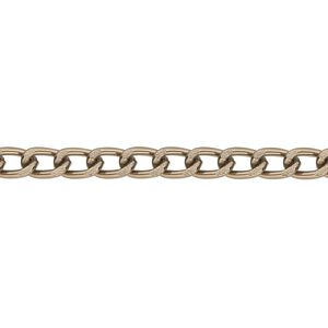 Chain 1pkg1 curb, 4mm, aluminum / anodized bronze 5 foot unfinished