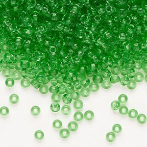 Seed bead, Preciosa Ornela Czech glass, pkg/50g, #8 rocaille, transparent light green, (50100).