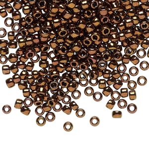 Seed bead, TOHO BEADS&reg;, glass, pkg/50g, #8 round, opaque Olympic bronze (TR-08-224).