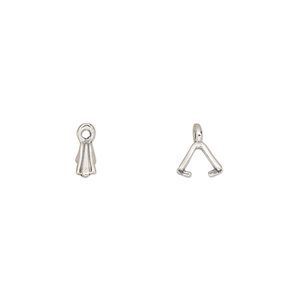 Bail, JBB Findings, ice-pick, antiqued sterling silver, 5x3mm fluted, 3mm grip length. Sold per pkg of 2.