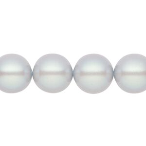 Pearl 10pk pearlescent grey, Preciosa Czech crystal 12mm round
