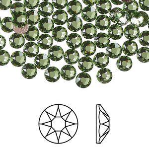 Flat back 1440pk peridot foil back, Swarovski&reg; ReCreated&trade; hotfix 4.6-4.8mm round SS20 2078