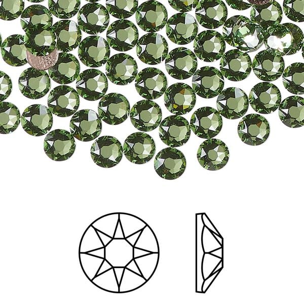 Flat back 1440pk peridot foil back, Swarovski&reg; ReCreated&trade; hotfix 4.6-4.8mm round SS20 2078 image number 0