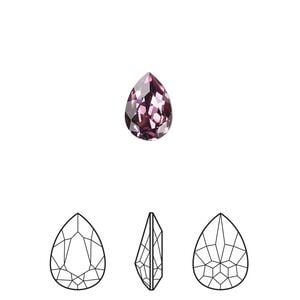 Fancy stone 4pk iris foil back, Crystal Passions&reg; 10x7mm pear 4320